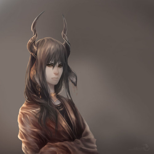 landylachs:A painting rough of Geisler - I wanted to try out a different style for his horns. I like