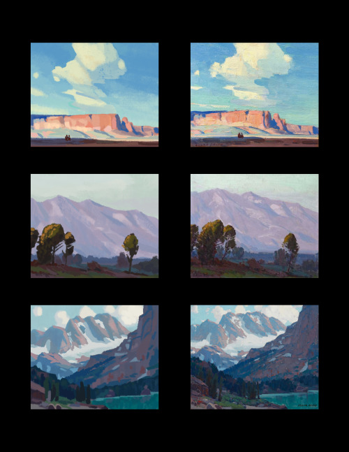 edgar payne color studies (mine on the left, his on the right!)
