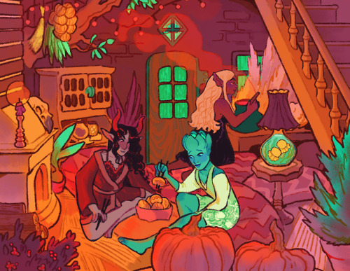 dunyun-rings:I loved working on this witch’s tree house commission for @zaideaben  such f