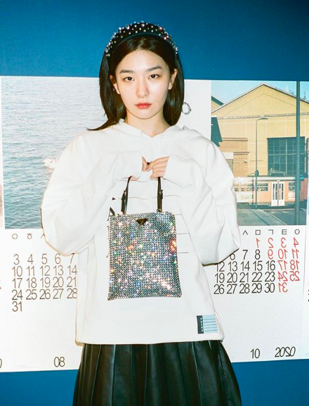 hotgirlseulgi:Red Velvet’s Seulgi wears PRADA embellished nylon bag $2,600 AUD
