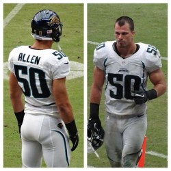 seasontix:  #nfl #football #linebacker Russell Allen, 6’3&quot;, 238 lbs with the #jacksonvillejaugars . #jaguars #jock #footballbutt #biceps #hunky #stud (at Reliant Stadium) 