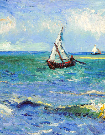 goodreadss:    The Sea at Les Saintes-Maries-de-la-Mer, 1888, Van Gogh Museum, Amsterdam.) 