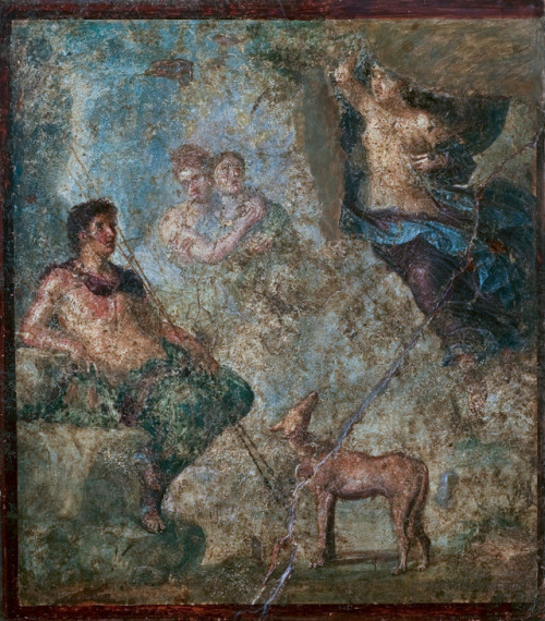 greekromangods: Endymion and Selene 62–79 AD Pompeii (Origin) Fresco Museo Archeologico Nazion