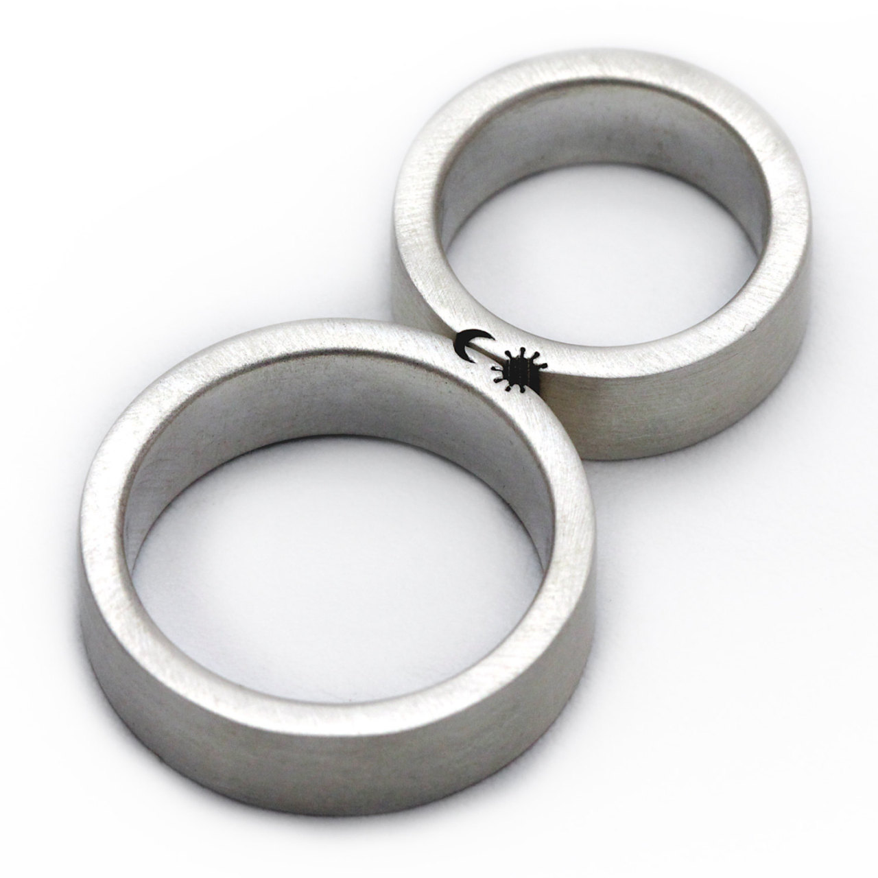 culturenlifestyle:  Puzzle Piece Wedding Bands Couple turned business partners  Eliad