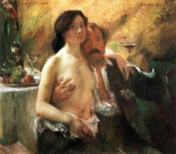 tierradentro:  Self-Portrait with Wife and a Glass of Champagne Lovis Corinth, 1902. 