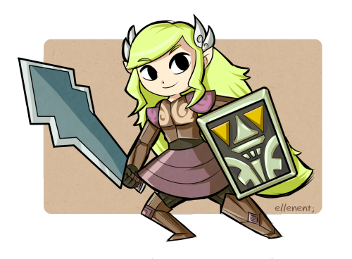 ellenent:My take on Toon Zelda wearing the Phantom’s armor!