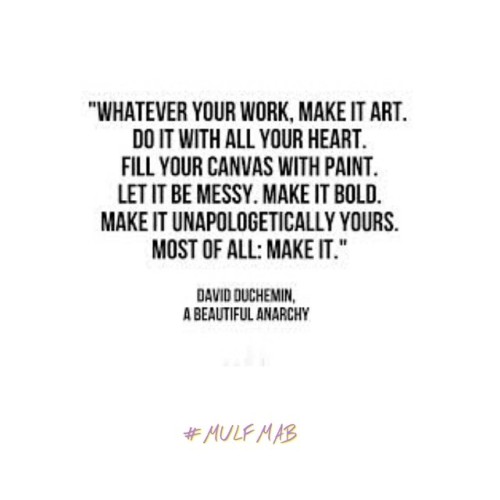 Make Your Work A Work of Art.
#MULFMAB 4 putting #art into #businessstrategy & #businessdevelopment & 4 $mart #business & Creative Business People in #fashion, #music ,#art & beyond.