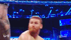 mith-gifs-wrestling:  “Radiantly vicious” is… uh, not a bad look on Sami Zayn.