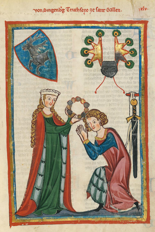 Illustrations from the Codex Manesse by the Grundstockmaler, 1305-1315