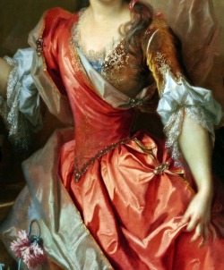 sadnessdollart:   Portrait of a Woman, perhaps Madame Claude Lambert de Thorigny (Marie Marguerite Bontemps), Detail. by Nicolas de Largillière (1656-1746)  Dated: 1696  