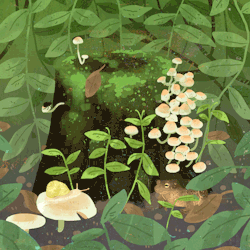 forest-faerie-spirit: larapaulussen:   Its mushroom season 🍄☄   this is so cute! 