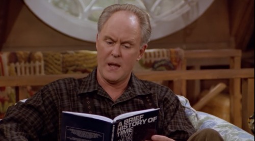 Dick Solomon of 3rd Rock From The Sun reading A Brief History Of Time by Stephen Hawking