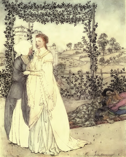 diinadam:some of arthur rackham’s illustrations in the romance of king arthur, abridged from m