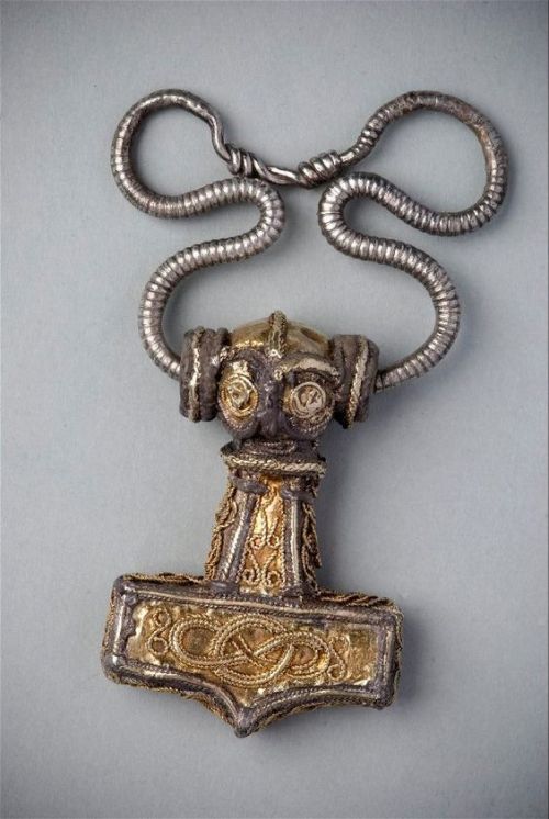 irisharchaeology:10th century Thor’s Hammer (Mjölnir) from Odeshog, Sweden. These pendants were wide
