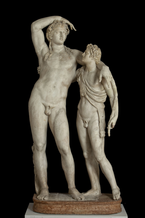 greekromangods: Dionysos and Satyr Roman; 1st half of the 2nd century AD Marble Museo Archeologico N