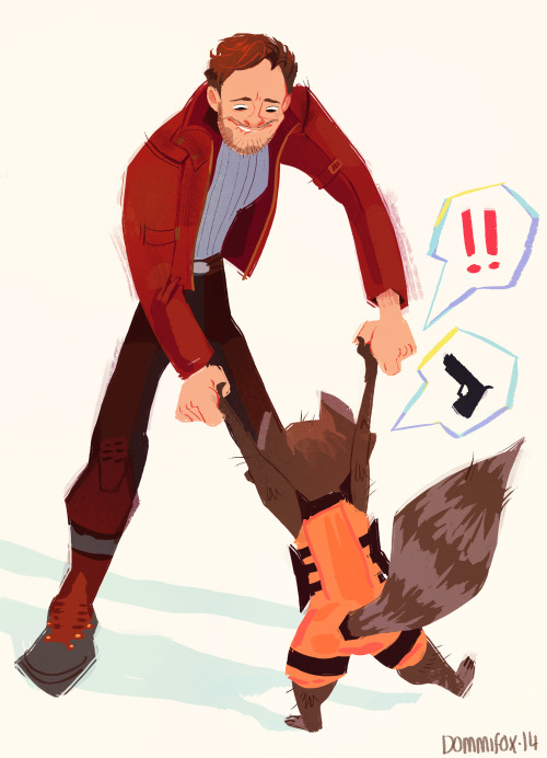 dommifox:  I’M HOOKED ON THIS FILM. Star-Lord- Part time dance instructor. (PS. I opened up an Inprnt account quite a while back but this is the first time I’m mentioning it! You can grab a print of Rocket and Peter Quill dancing HERE )