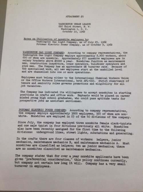 DC CORE Campaign For Fair Hiring Practices At PEPCO And Washington Gas & Light, 1962.