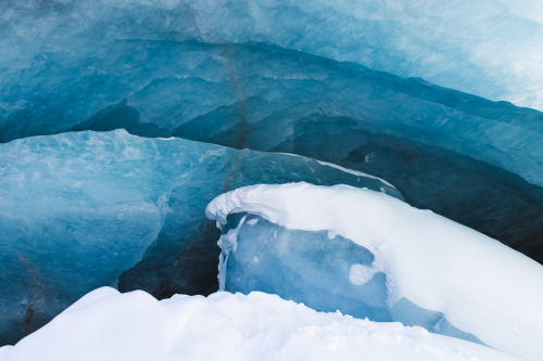 heyvian:Blue Ice of the Athabasca Glacier + Ice Cave Some of the exposed blue ice of the Athabasca g