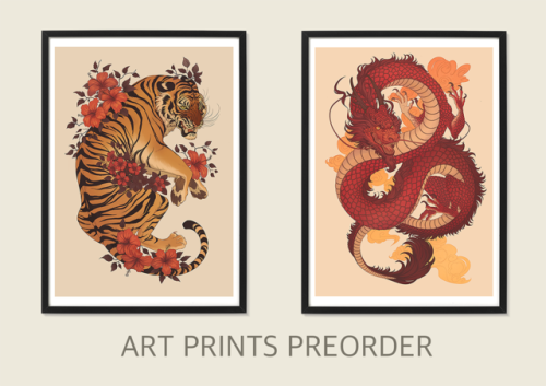 norapotwora:  Hey guys, it’s last chance to get art print! Preorder will be closed on Thursday morning! Here you can find the details for TIGER/CHINESE DRAGON and here for CATS