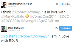 ruffaloon:  &ldquo;Is your friendship with Robert Downey Jr. in real life as