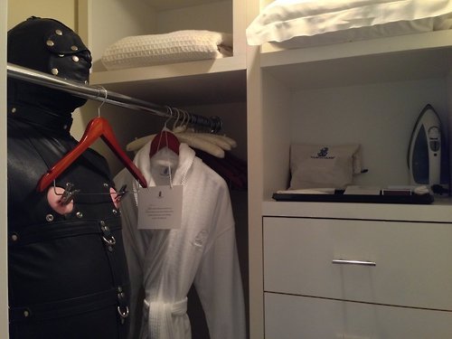 submissivegames:  The best part is leaving him there for when maid service drops