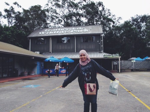 Diyana suka tengok haiwan, nak pegang kangaroo katanya, tp dekat sini, Kangaroo yang ligan dia. Di Featherdale Wildlife Park, Sydney. Suhu 14 darjah celcius. tak boleh lipat lengan baju disini sebab sejuk. Throwback ke Sydney 2 tahun lepas.