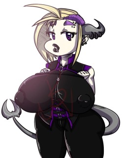 baron-von-arthur:  Syn got a much more goth look goin’ on, and damn she looks good. @tomai8112 colored it in and she made it look absolutely fantastic. I just did the lines. 