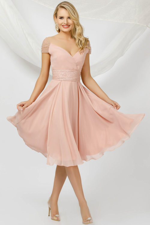 peach pink dress