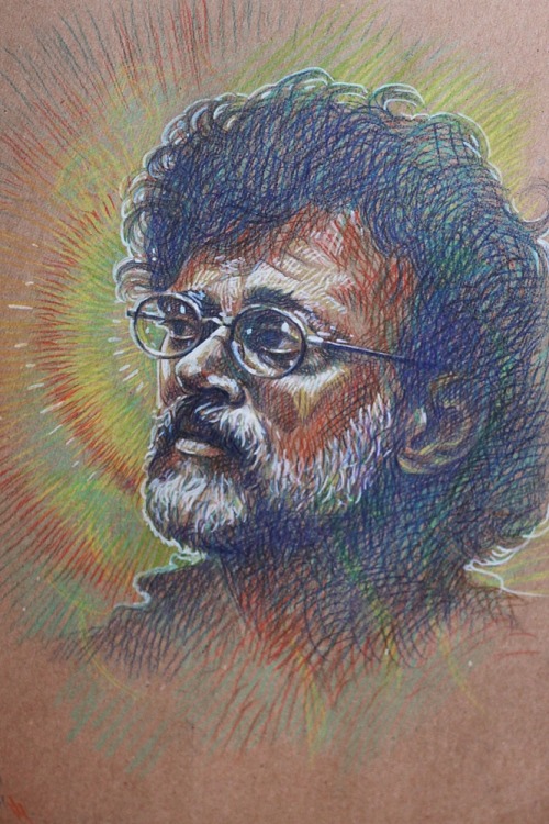 Terence McKenna 20x30 cmPaper, watercolour pencils 2014