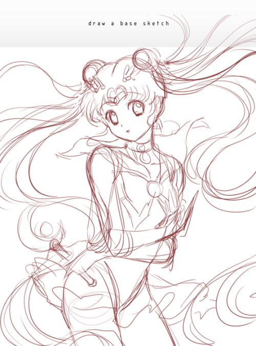 soundlesswind:Redrawing of the Sailor Moon Crystal BD cover — something I’m doing for fun with some 