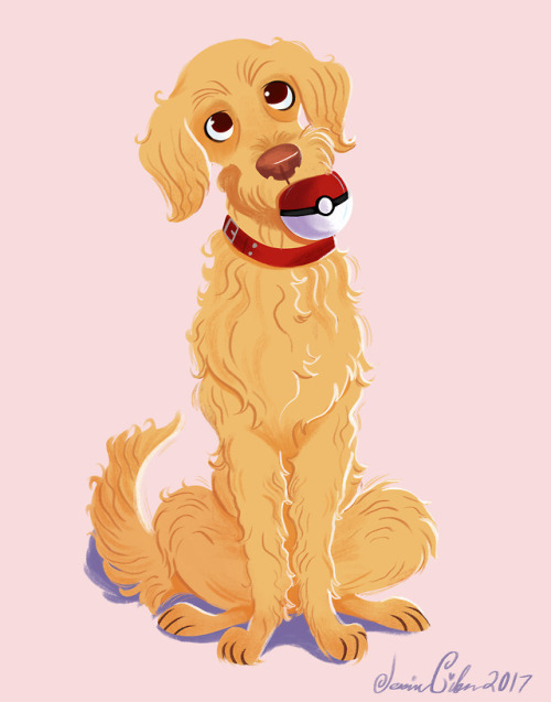 A Golden Doodle and a lovely Portrait commission I did for the Holidays.