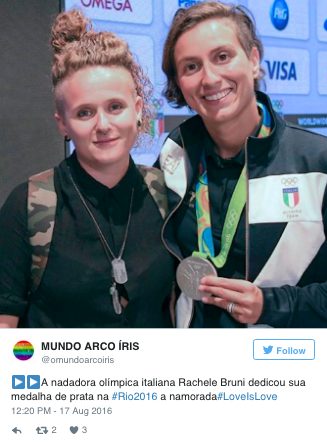 this-is-life-actually:Italian swimmer Rachele Bruni dedicated her Olympic silver medal to her girlfr
