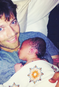 the-angel-castiel-novak:  leo-arcana:  nobody-kill-any-virgins:  mishadmitrikrushniccollins:  “His name is West Anaximander Collins. And like a bee, he can smell fear. Unlike a bee, he likes boobs and needs frequent diaper changes. I like him.”-Misha