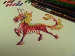 pallanophblargh:  In case anyone is interested in the fruit and veggie Kirin series I have been posting, this guy is next in line! He’s inspired by beet roots, because they’re one of my favorite root veggies, and because they’re beautiful. (As are