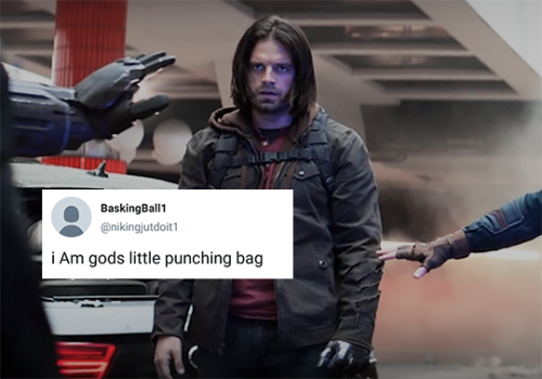this-is-a-job-for-vesemir:Bucky Barnes + BaskingBall1 tweets part 1