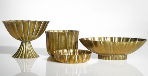Four brass vessels Josef Hoffmann for the WIENER WERKSTÄTTE 1920Sotheby’s