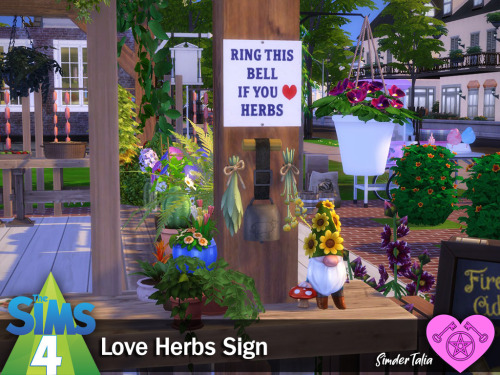  Love Herbs Sign Sims 4, base game compatibleI made this for my own game, inspired by an image I saw