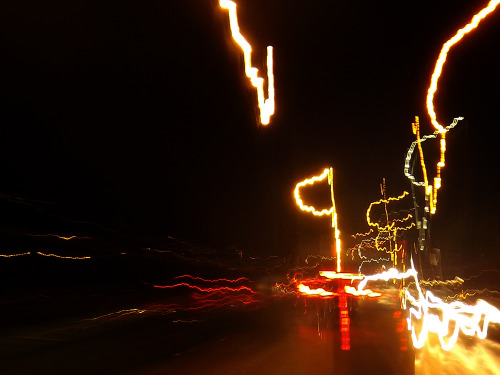 8-second long-exposure shots out the front of a car.Sometimes I just like to fuck about with the camera and see what I get.