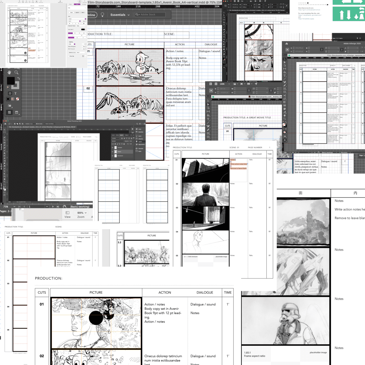 Film Storyboards — Drawers Surplus — This bundle gives you all the anime  storyboard...