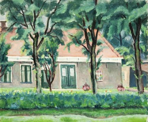 Farm with trees in Renkum    -     Bleekrode Meijer, 1934-35.Dutch,1896-1943Oil on linen,45,4 x 37,6