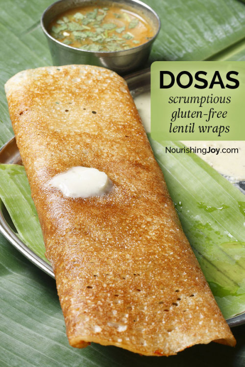 Dosas (Lentil Wraps)Ingredients2 cups brown rice1 cup red lentils or chickpeas2 tablespoons apple ci