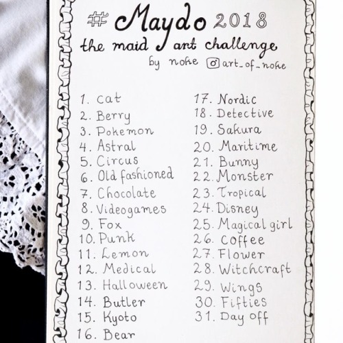  Maydo2018, an art challenge for May: Draw a maid each day! I came up with this idea as I realized M