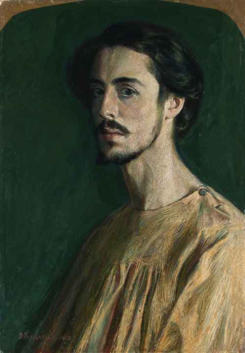 thunderstruck9:Domenico Baccarini (Italian, 1882-1907), Autoritratto in rosa [Self-portrait in Pink]