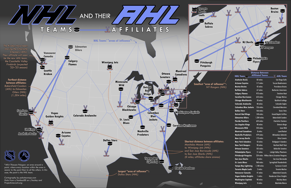 NHL Map, Teams