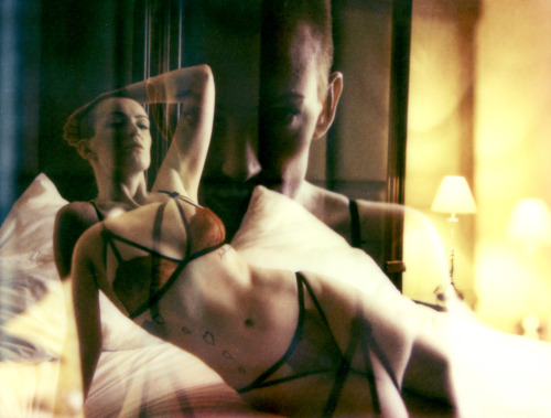 iamelegia: Double exposure on Spectra film.Self-portraitwww.elegia.co