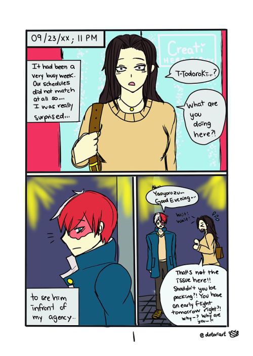 dotoriart:  Happy Birthday Momo [Read Left to Right]Because I almost forgot it was her bday and I am Todomomo trash. Todoroki is also an idiot in love. They both are tbh. Now to rest…. lol. Todoroki IS the hand crusher. > > (My poor hand.) 