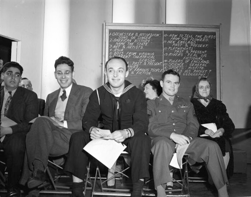 May 29, 1945: Contestants on the CBS radio game show “Take It or Leave It” recording an 