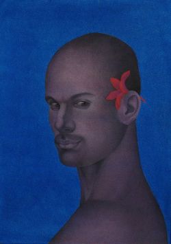 grundoonmgnx:   Ali Kazim (Pakistani, b. 1979), Man with Red Flower, 2007 Watercolour pigments on paper, 56 x 79 cm 