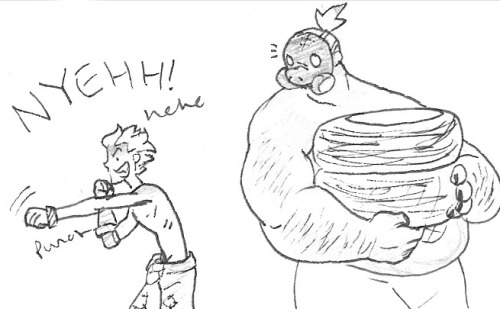 snewts:  inspired by junkrat’s absolutely ridiculous melee sounds please teach him punch good also i just love blushy roadhog i love it i lOVE 