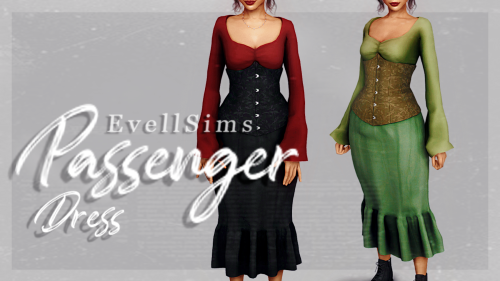 evellsims:Passenger Dress✩ 20 Swatches, HQ compatible✩ Feminine frame (not disabled for opposite), T